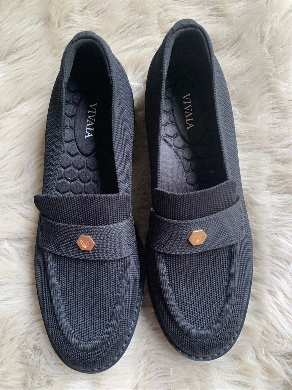 VIVAIA Francesca Loafers Women 39.5 Round Toe Chunky Platform Knit Slip On Comfo
